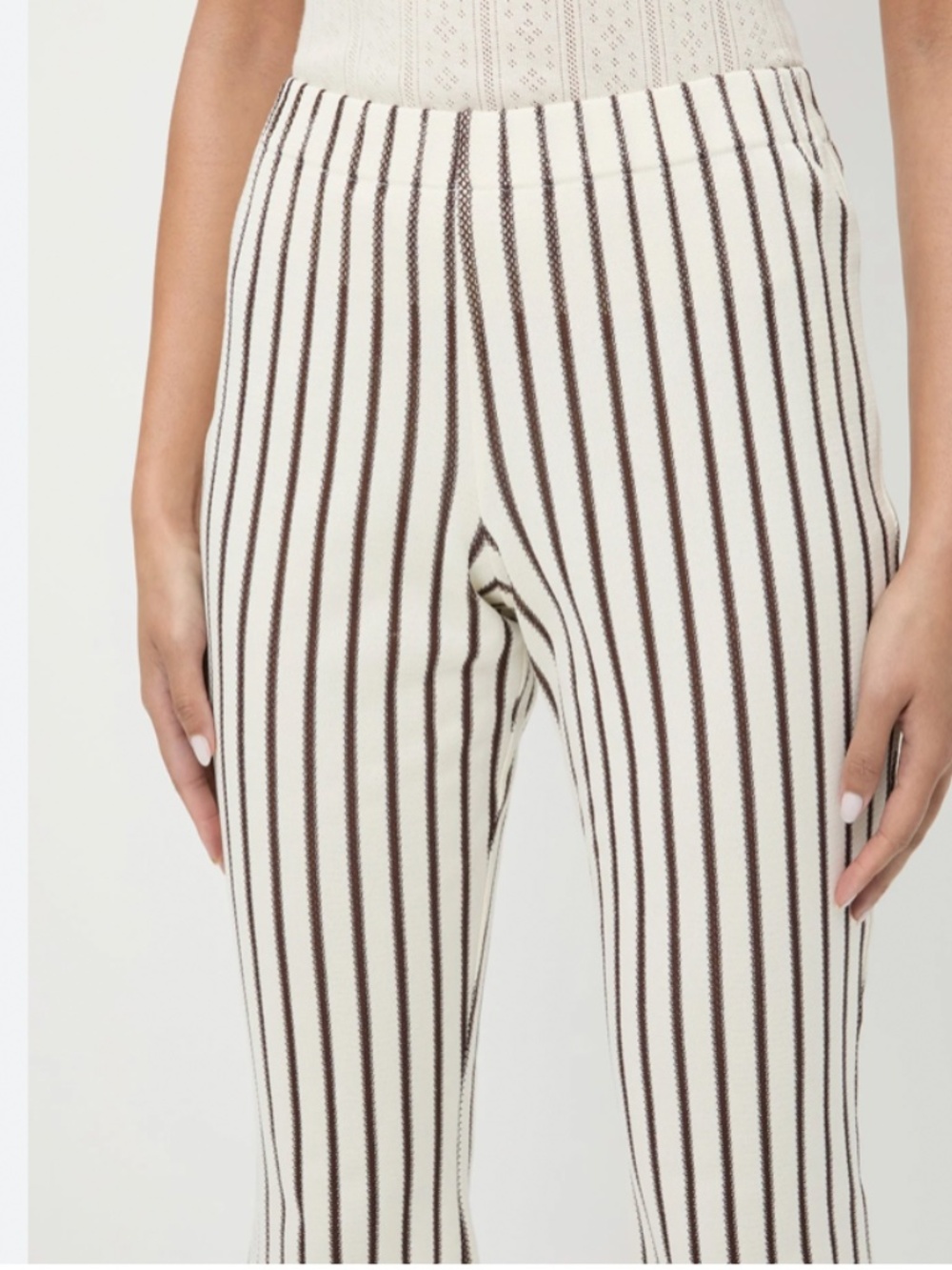 Loeffler Randall Alex Pant in Brown Stripe - Picture 3 of 3